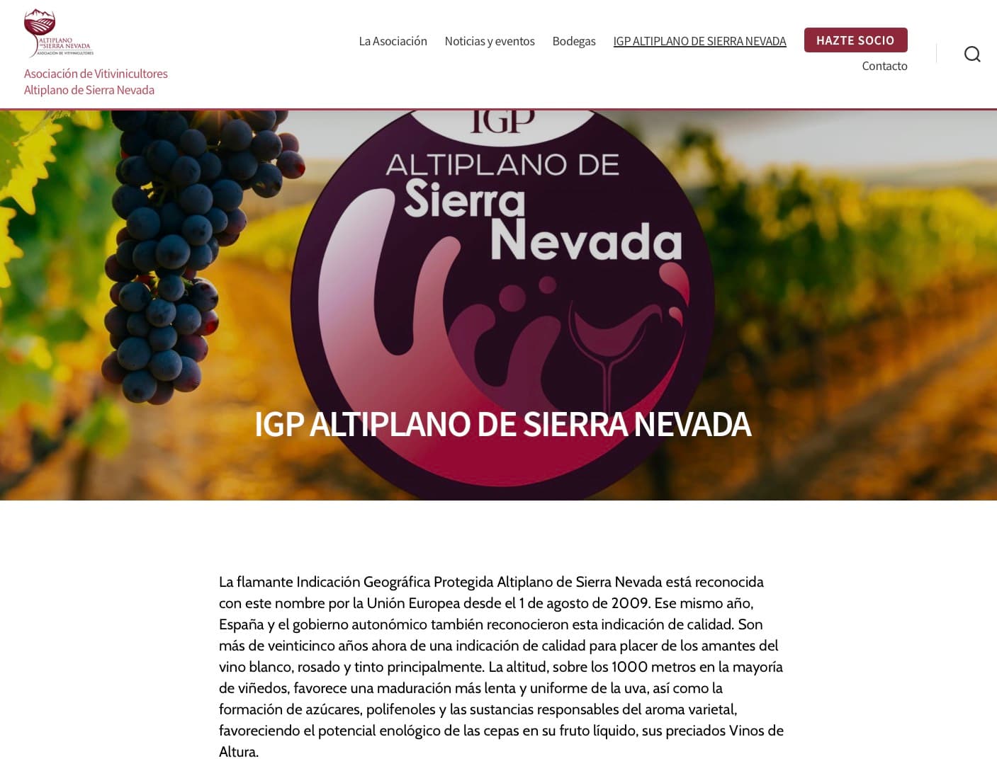 Vinos IGP Altiplano Sierra Nevada
